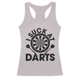 Funny I Suck At Darts Racerback Tank Top Darts Lover Gift For Bad Players TS12 Ice Gray Print Your Wear