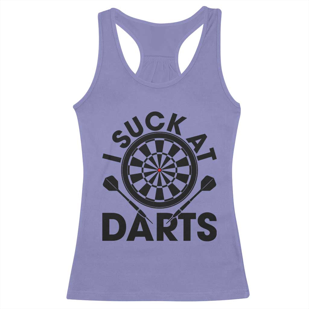 Funny I Suck At Darts Racerback Tank Top Darts Lover Gift For Bad Players TS12 Violet Print Your Wear