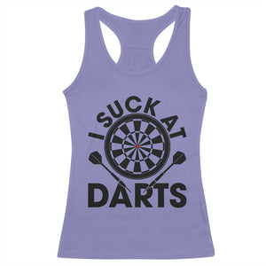 Funny I Suck At Darts Racerback Tank Top Darts Lover Gift For Bad Players TS12 Violet Print Your Wear