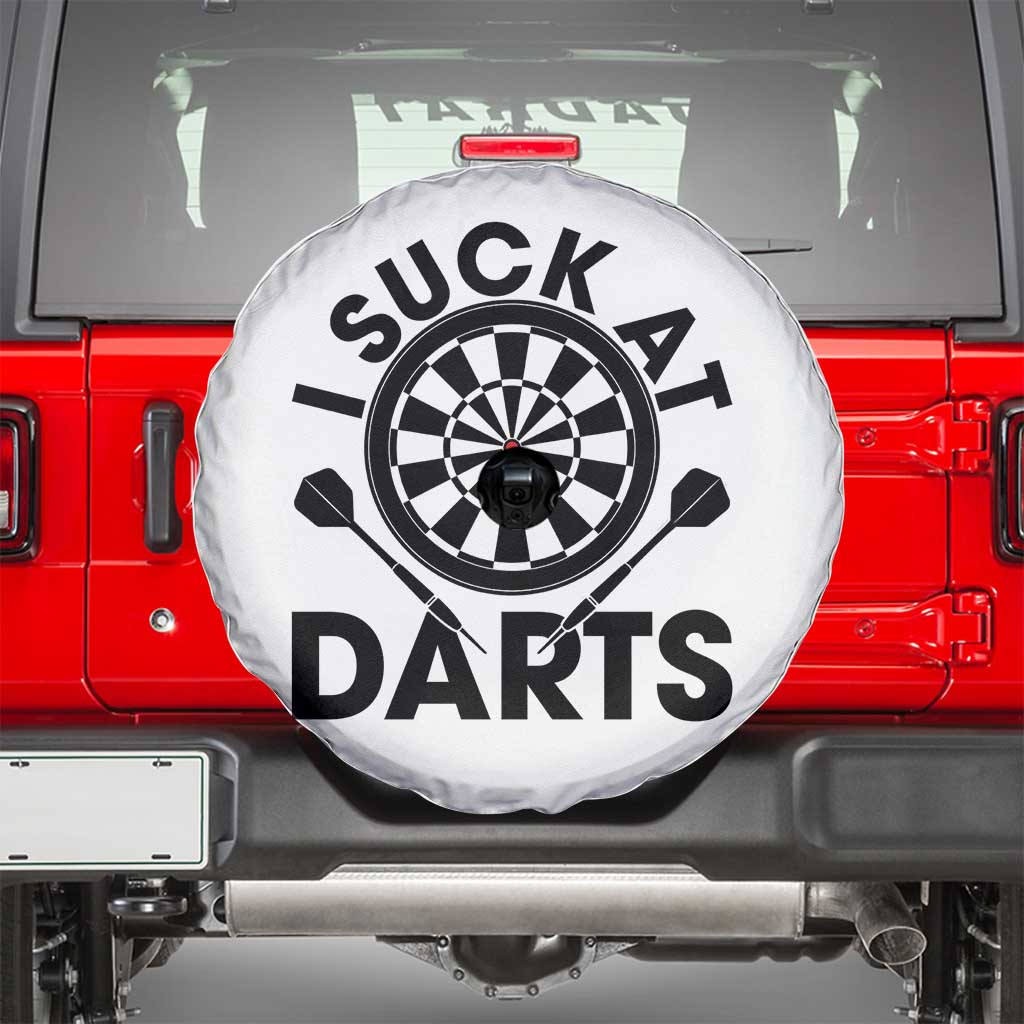 Funny I Suck At Darts Spare Tire Cover Darts Lover Gift For Bad Players TS12 White Print Your Wear