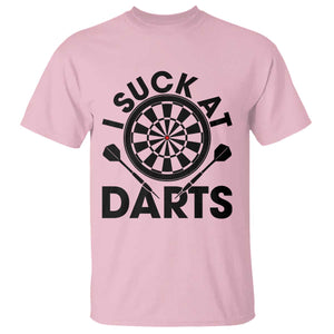 Funny I Suck At Darts T Shirt Darts Lover Gift For Bad Players TS12 Light Pink Print Your Wear