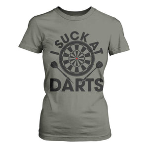 Funny I Suck At Darts T Shirt For Women Darts Lover Gift For Bad Players TS12 Military Green Print Your Wear