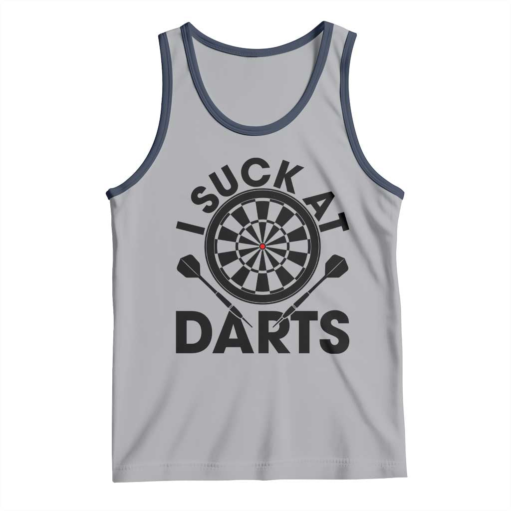 Funny I Suck At Darts Tank Top Darts Lover Gift For Bad Players TS12 Athletic Heather Navy Print Your Wear
