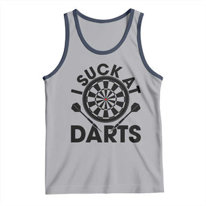 Funny I Suck At Darts Tank Top Darts Lover Gift For Bad Players TS12 Athletic Heather Navy Print Your Wear