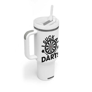 Funny I Suck At Darts Tumbler With Handle Darts Lover Gift For Bad Players TS12 Print Your Wear