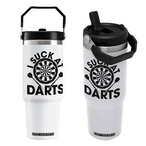 Funny I Suck At Darts Flip Straw Tumbler Darts Lover Gift For Bad Players TS12 One Size: 30 oz White Print Your Wear