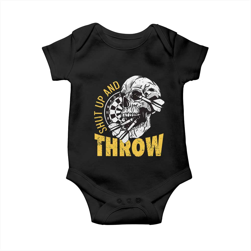 Funny Skeleton Darts Player Baby Onesie I Suck At Darts TS12 Black Print Your Wear