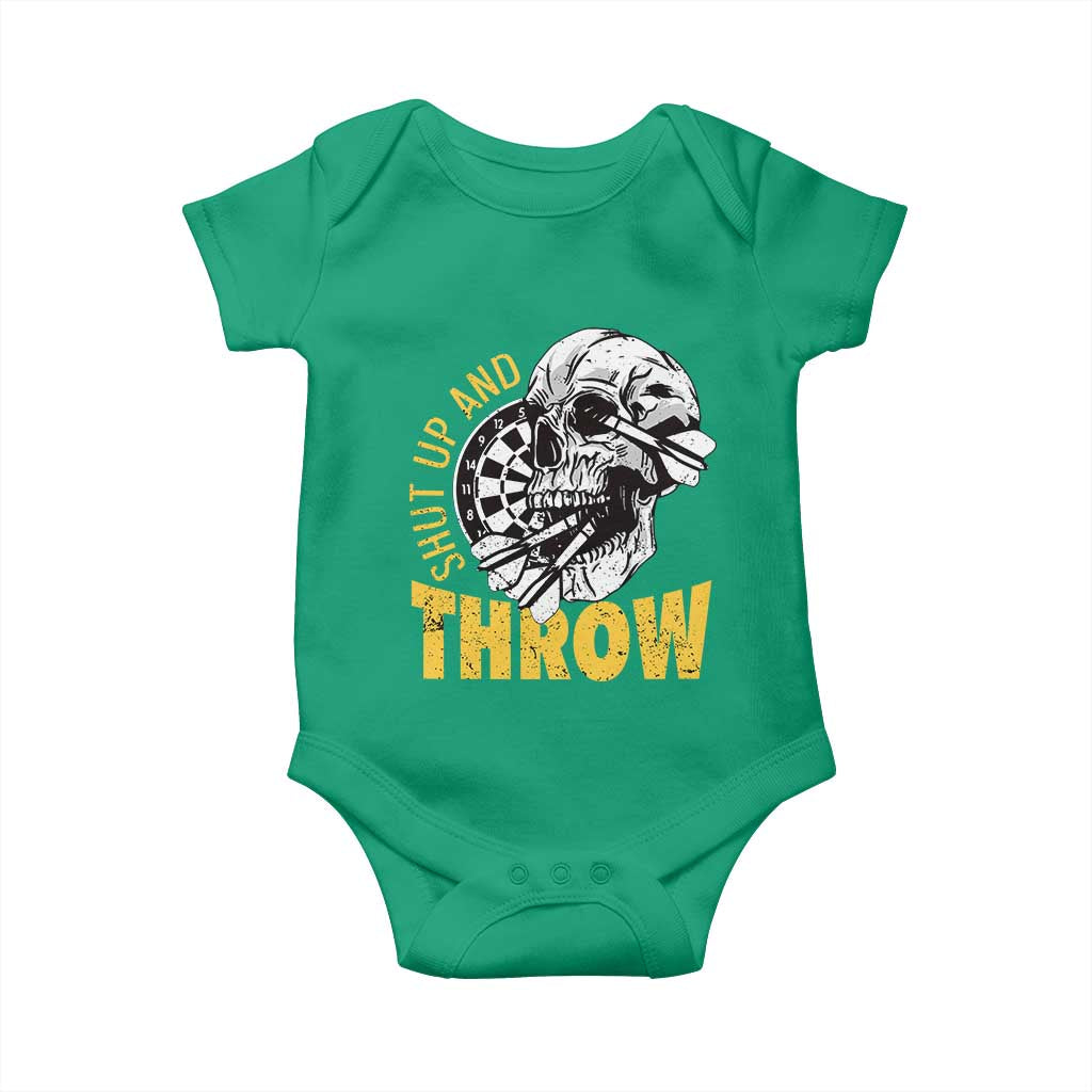 Funny Skeleton Darts Player Baby Onesie I Suck At Darts TS12 Irish Green Print Your Wear