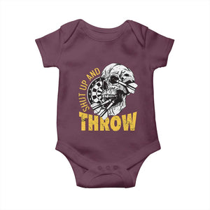 Funny Skeleton Darts Player Baby Onesie I Suck At Darts TS12 Maroon Print Your Wear