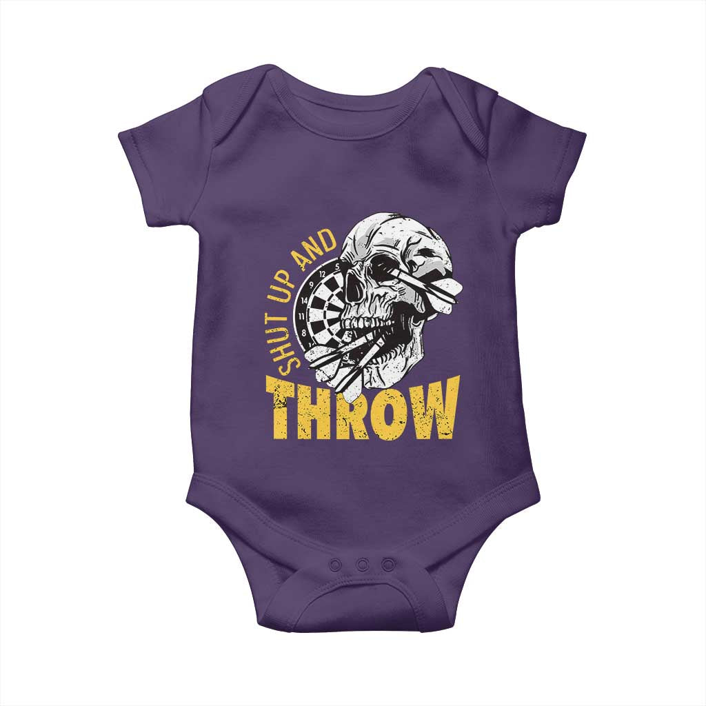 Funny Skeleton Darts Player Baby Onesie I Suck At Darts TS12 Purple Print Your Wear