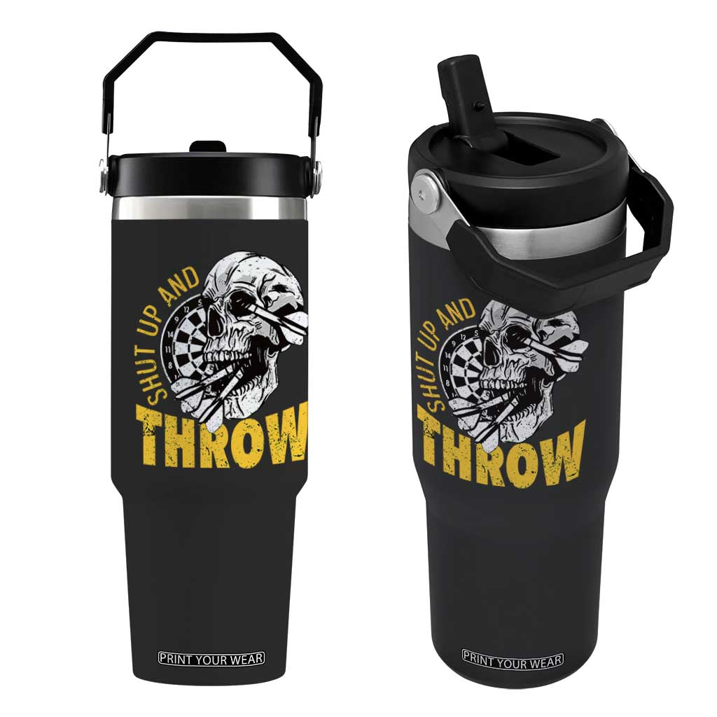 Funny Skeleton Darts Player Flip Straw Tumbler I Suck At Darts TS12 One Size: 30 oz Black Print Your Wear