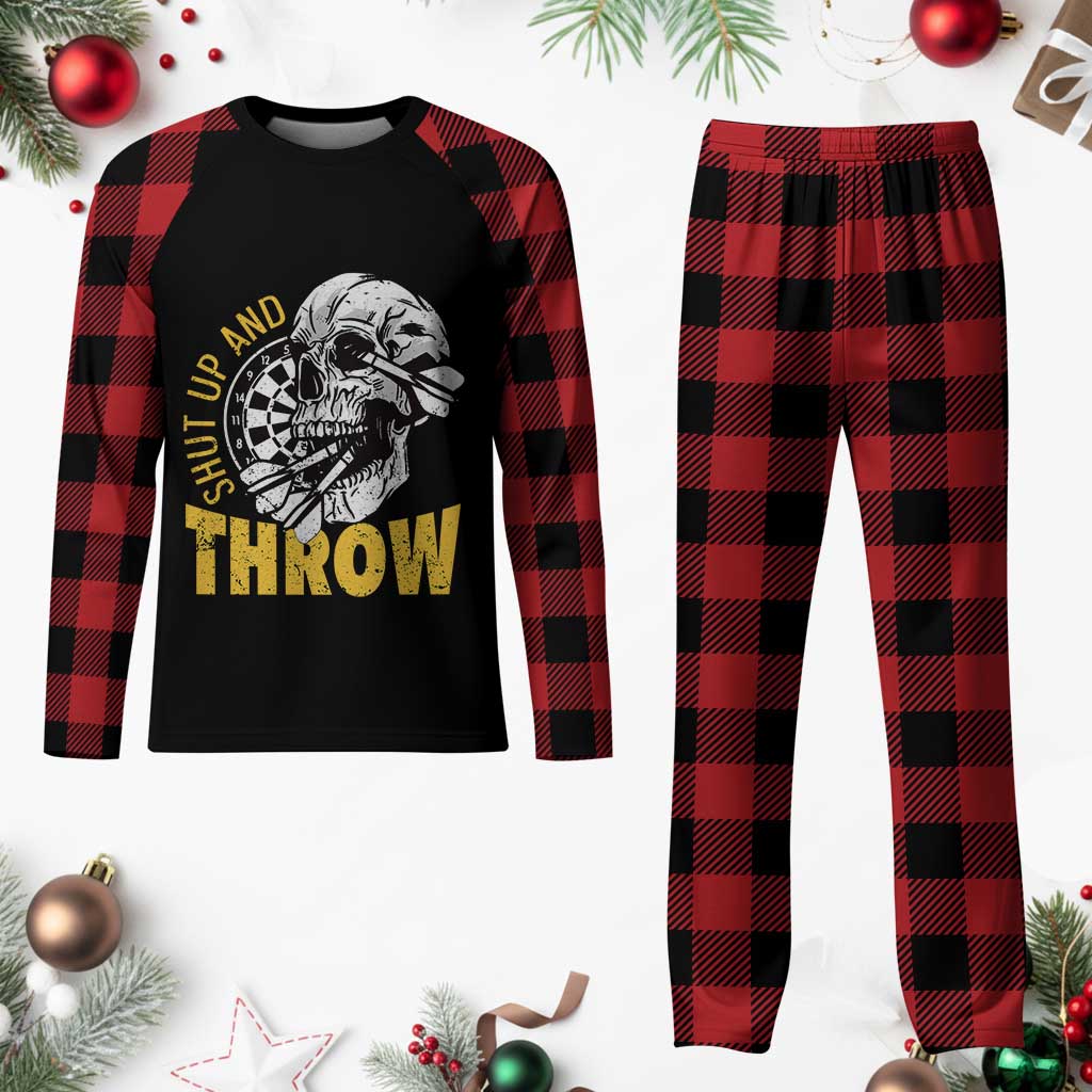 Funny Skeleton Darts Player Plaid Pajama Set I Suck At Darts TS12 Buffalo Plaid Print Your Wear