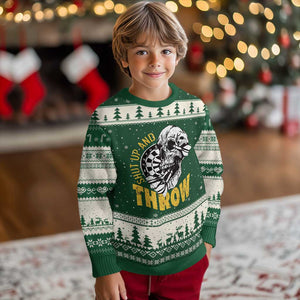 Funny Skeleton Darts Player Ugly Christmas Sweater I Suck At Darts TS12 Forest Green Beige Print Your Wear
