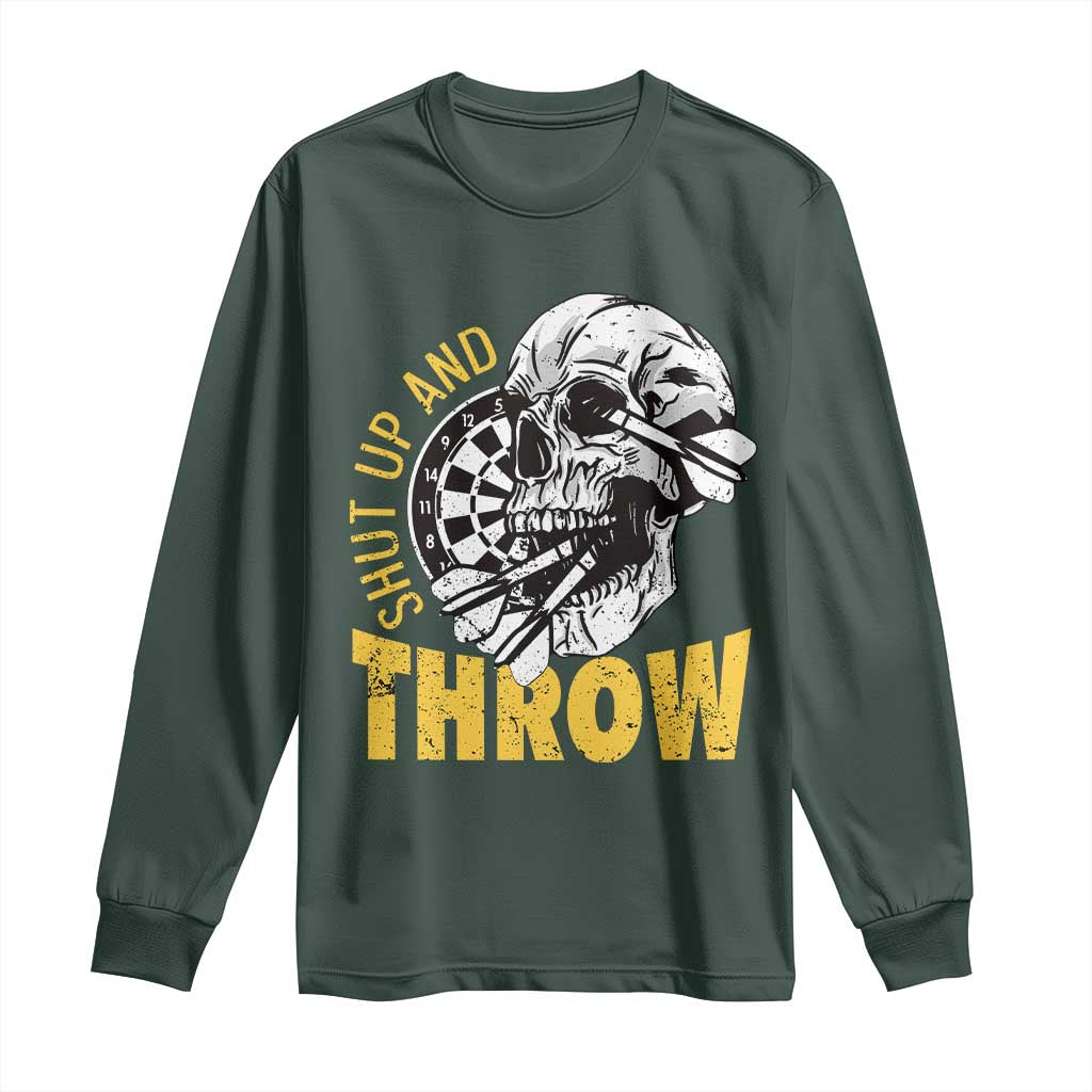 Funny Skeleton Darts Player Long Sleeve Shirt I Suck At Darts TS12 Dark Forest Green Print Your Wear