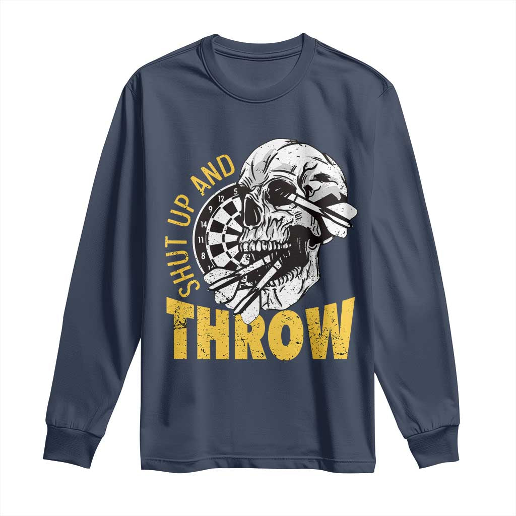 Funny Skeleton Darts Player Long Sleeve Shirt I Suck At Darts TS12 Navy Print Your Wear