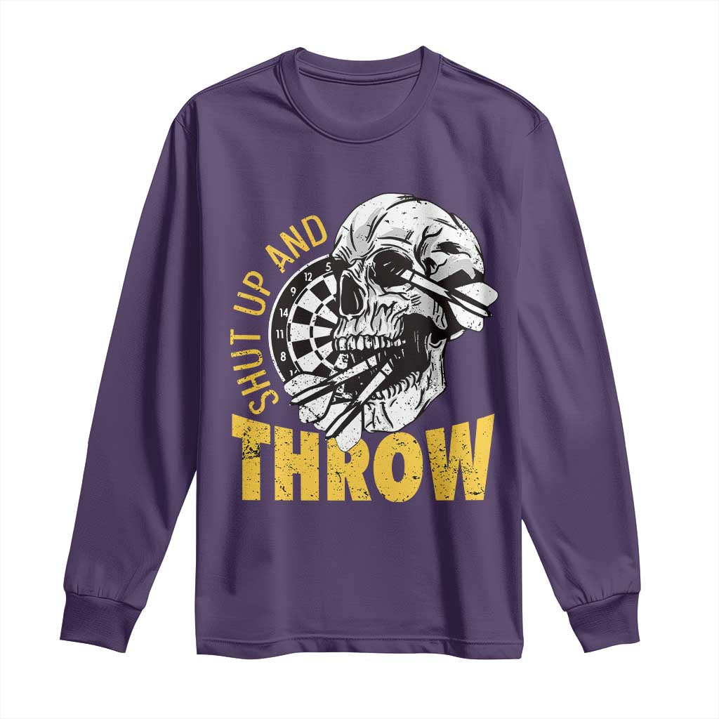 Funny Skeleton Darts Player Long Sleeve Shirt I Suck At Darts TS12 Purple Print Your Wear