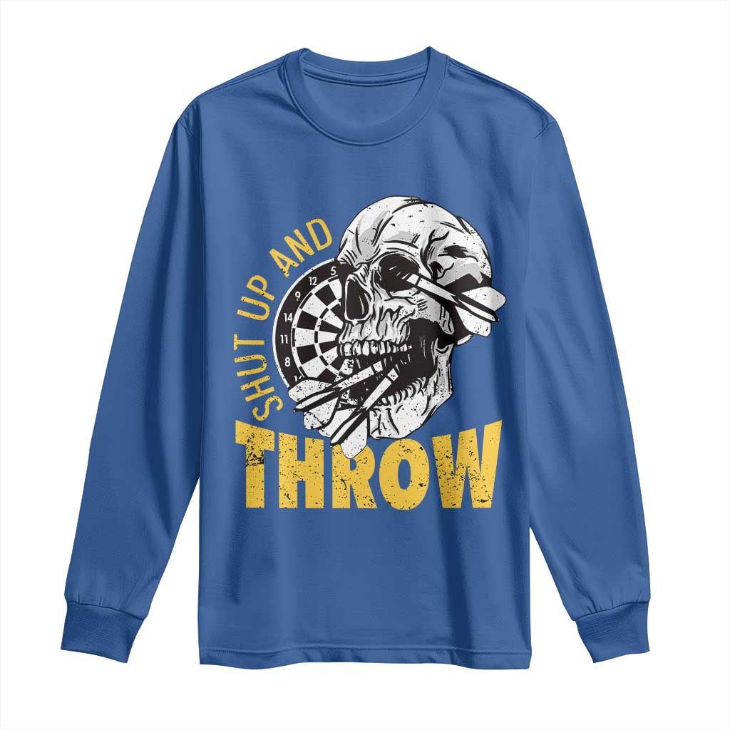 Funny Skeleton Darts Player Long Sleeve Shirt I Suck At Darts TS12 Royal Blue Print Your Wear