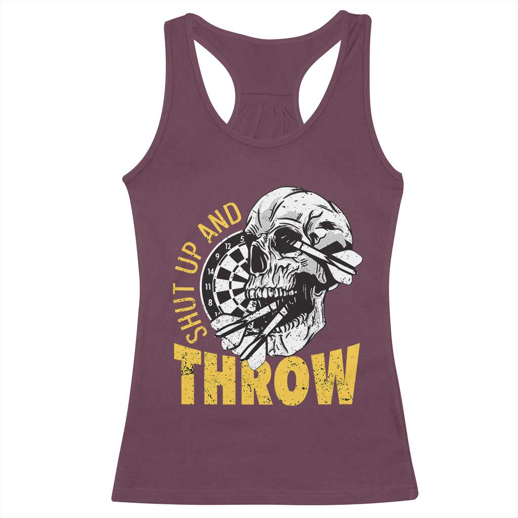 Funny Skeleton Darts Player Racerback Tank Top I Suck At Darts TS12 Maroon Print Your Wear