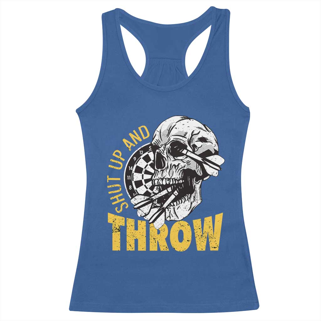 Funny Skeleton Darts Player Racerback Tank Top I Suck At Darts TS12 Royal Blue Print Your Wear