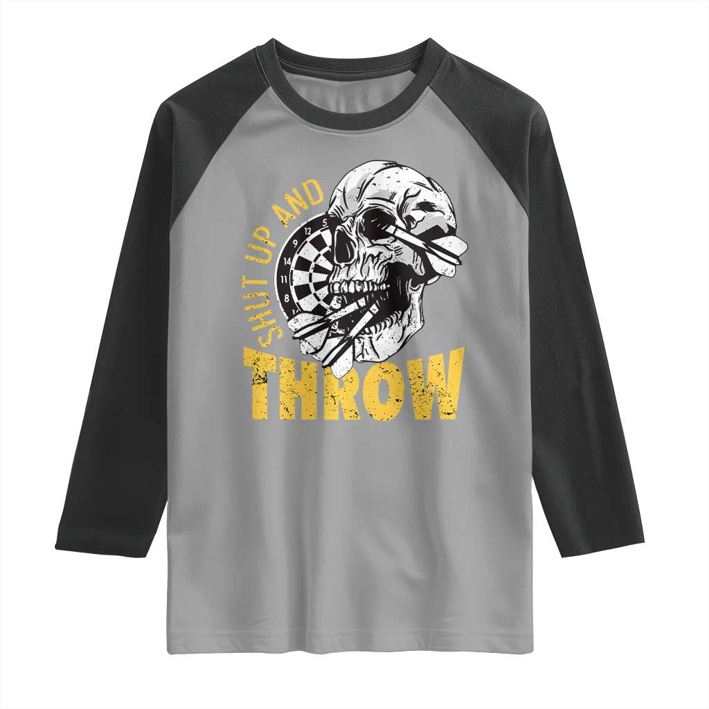 Funny Skeleton Darts Player Raglan Shirt I Suck At Darts TS12 Sport Gray Black Print Your Wear