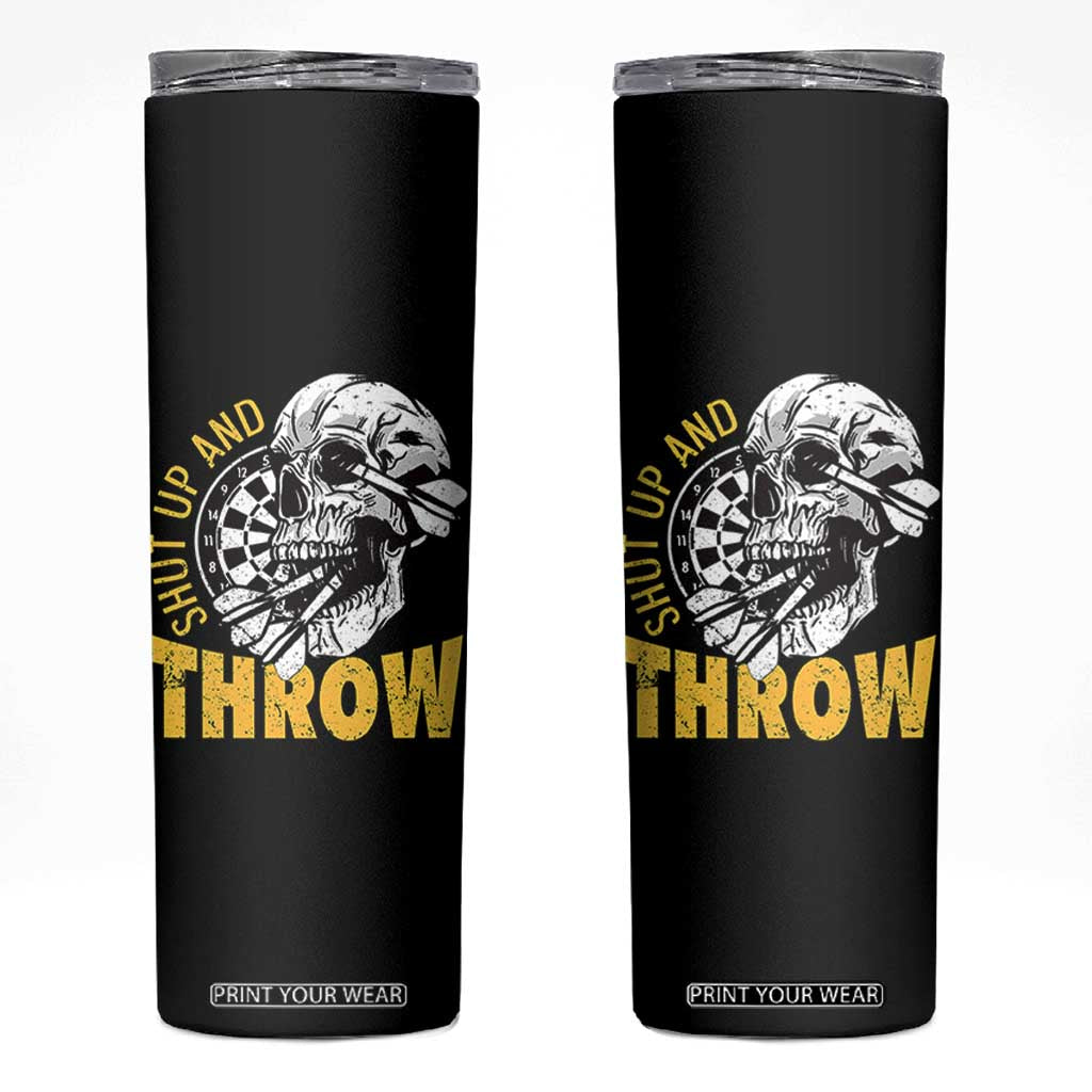 Funny Skeleton Darts Player Skinny Tumbler I Suck At Darts TS12 Black Print Your Wear