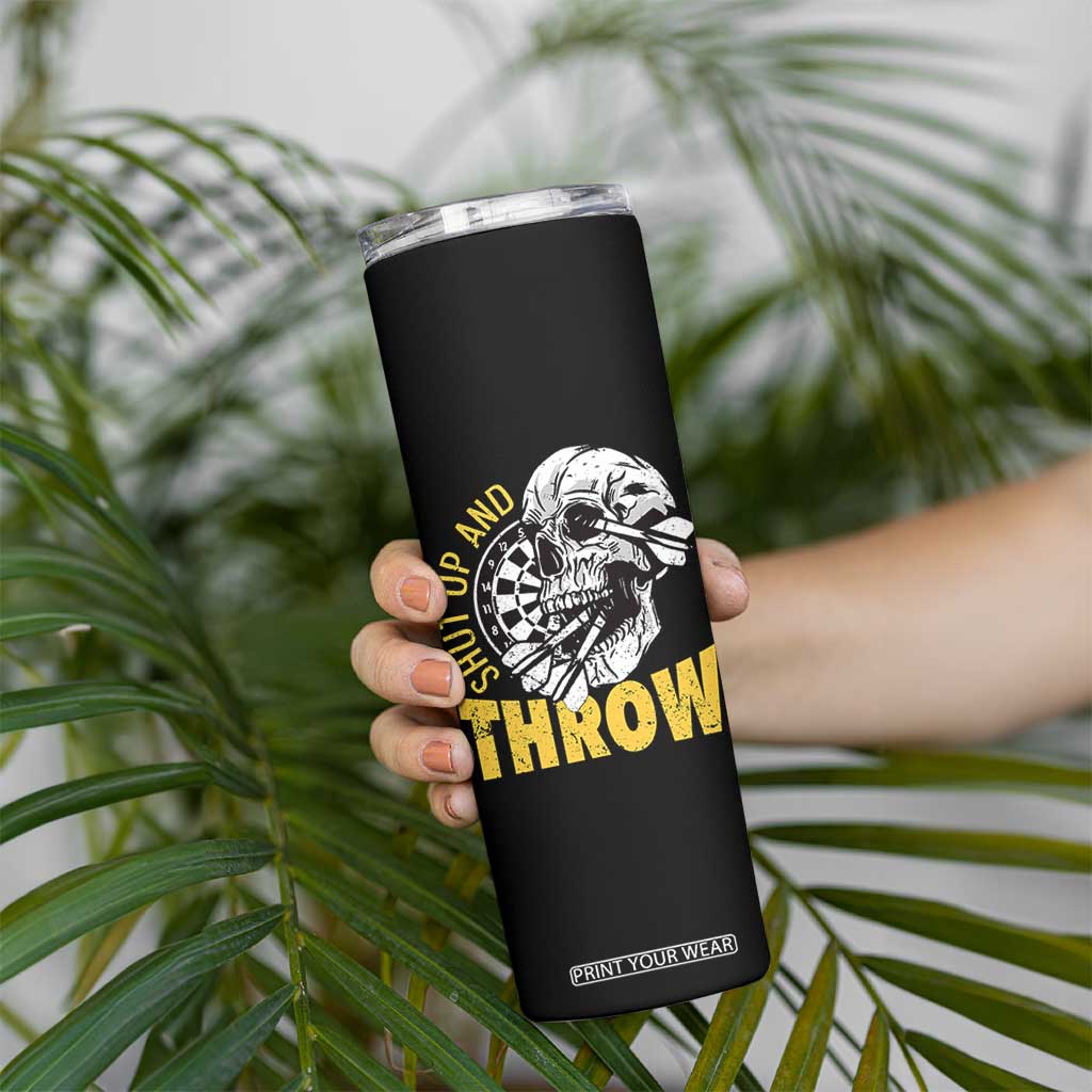 Funny Skeleton Darts Player Skinny Tumbler I Suck At Darts TS12 Print Your Wear