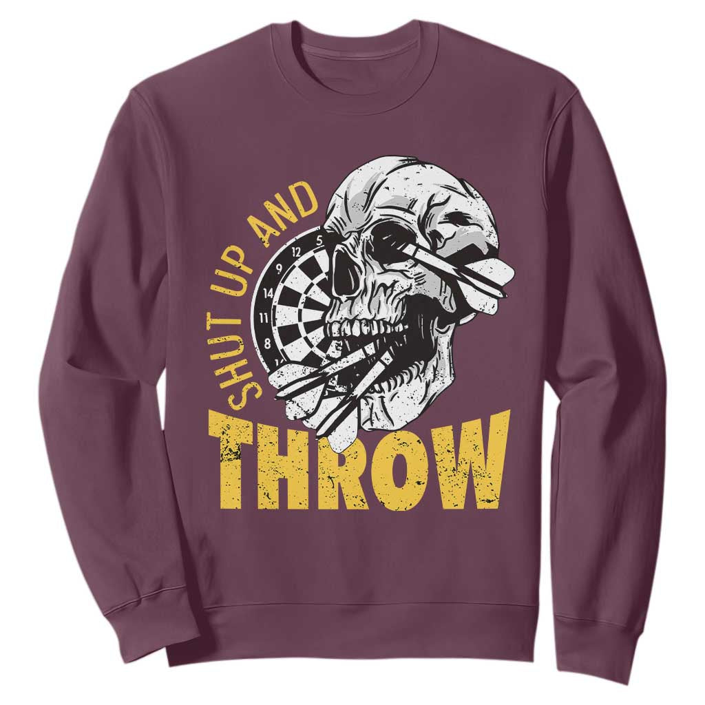 Funny Skeleton Darts Player Sweatshirt I Suck At Darts TS12 Maroon Print Your Wear