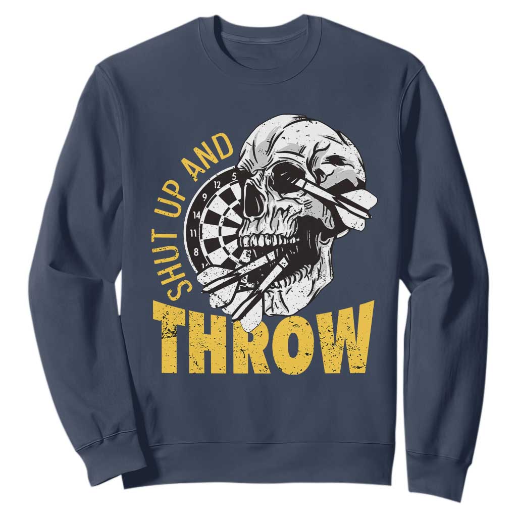 Funny Skeleton Darts Player Sweatshirt I Suck At Darts TS12 Navy Print Your Wear