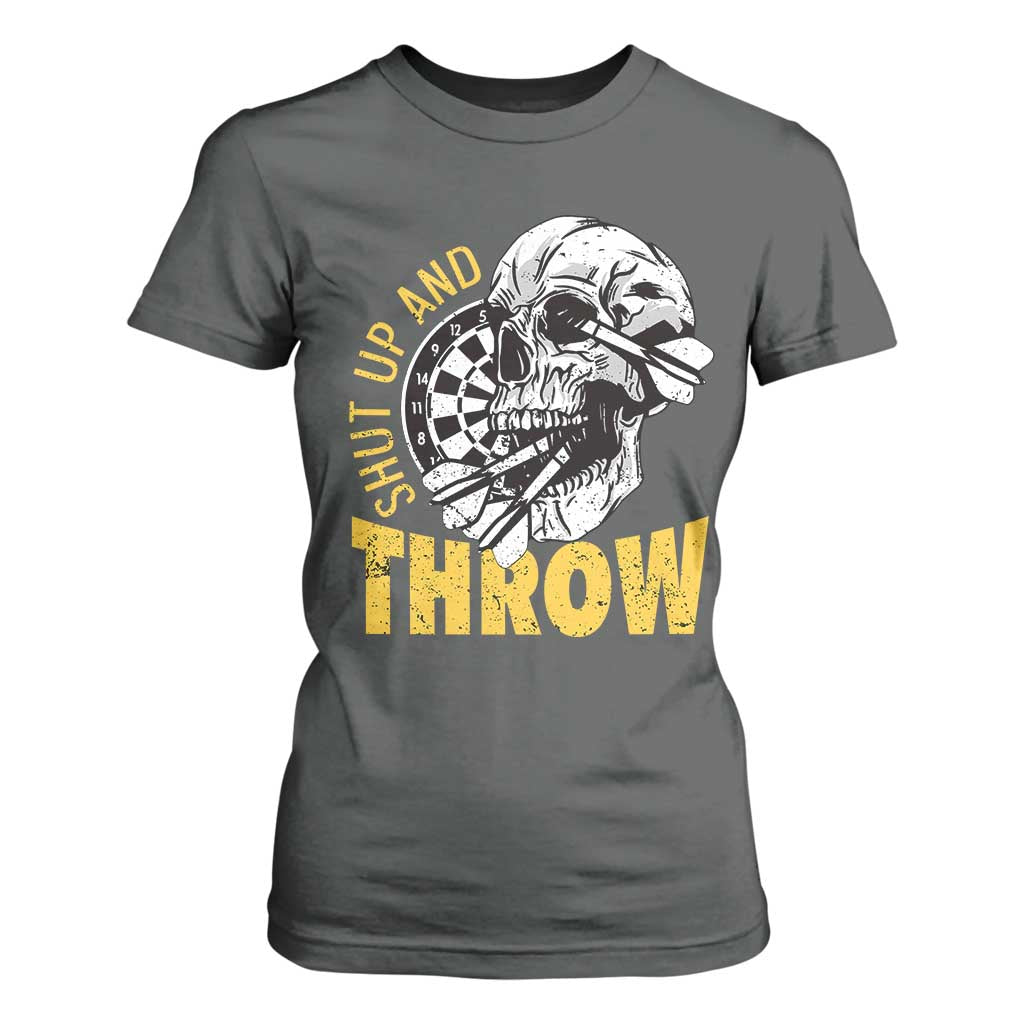 Funny Skeleton Darts Player T Shirt For Women I Suck At Darts TS12 Dark Heather Print Your Wear