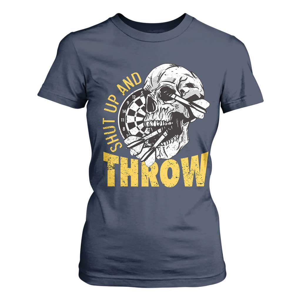 Funny Skeleton Darts Player T Shirt For Women I Suck At Darts TS12 Navy Print Your Wear