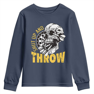 Funny Skeleton Darts Player Youth Sweatshirt I Suck At Darts TS12 Navy Print Your Wear