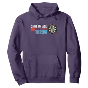 Shut Up And Throw Hoodie Funny Darts Player Gift TS12 Purple Print Your Wear