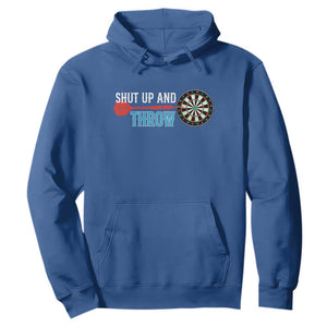 Shut Up And Throw Hoodie Funny Darts Player Gift TS12 Royal Blue Print Your Wear
