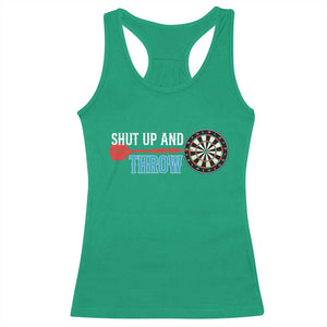 Shut Up And Throw Racerback Tank Top Funny Darts Player Gift TS12 Irish Green Print Your Wear
