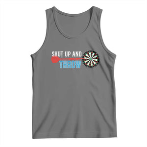 Shut Up And Throw Tank Top Funny Darts Player Gift TS12 Black Heather Print Your Wear