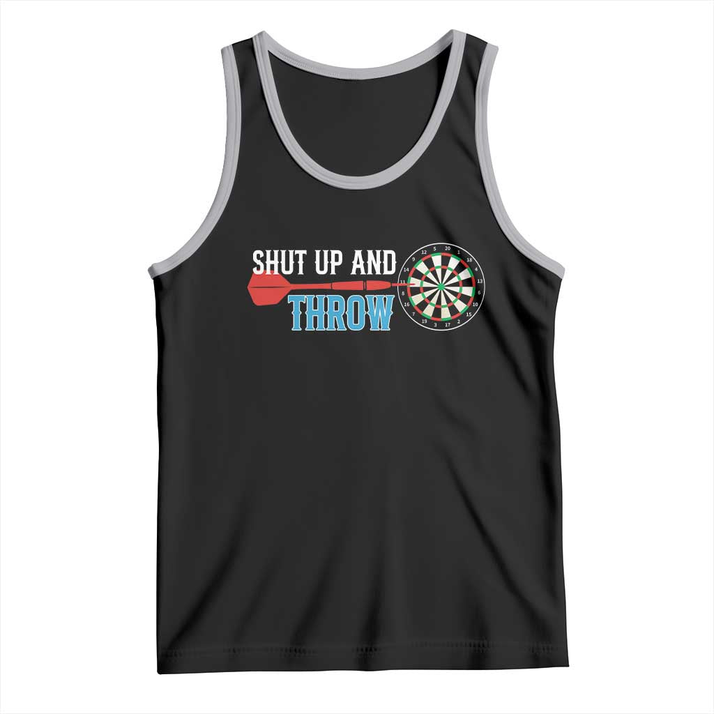 Shut Up And Throw Tank Top Funny Darts Player Gift TS12 Black Athletic Heather Print Your Wear
