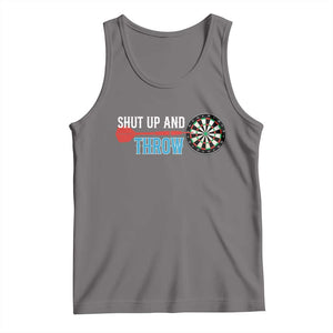 Shut Up And Throw Tank Top Funny Darts Player Gift TS12 Deep Heather Print Your Wear