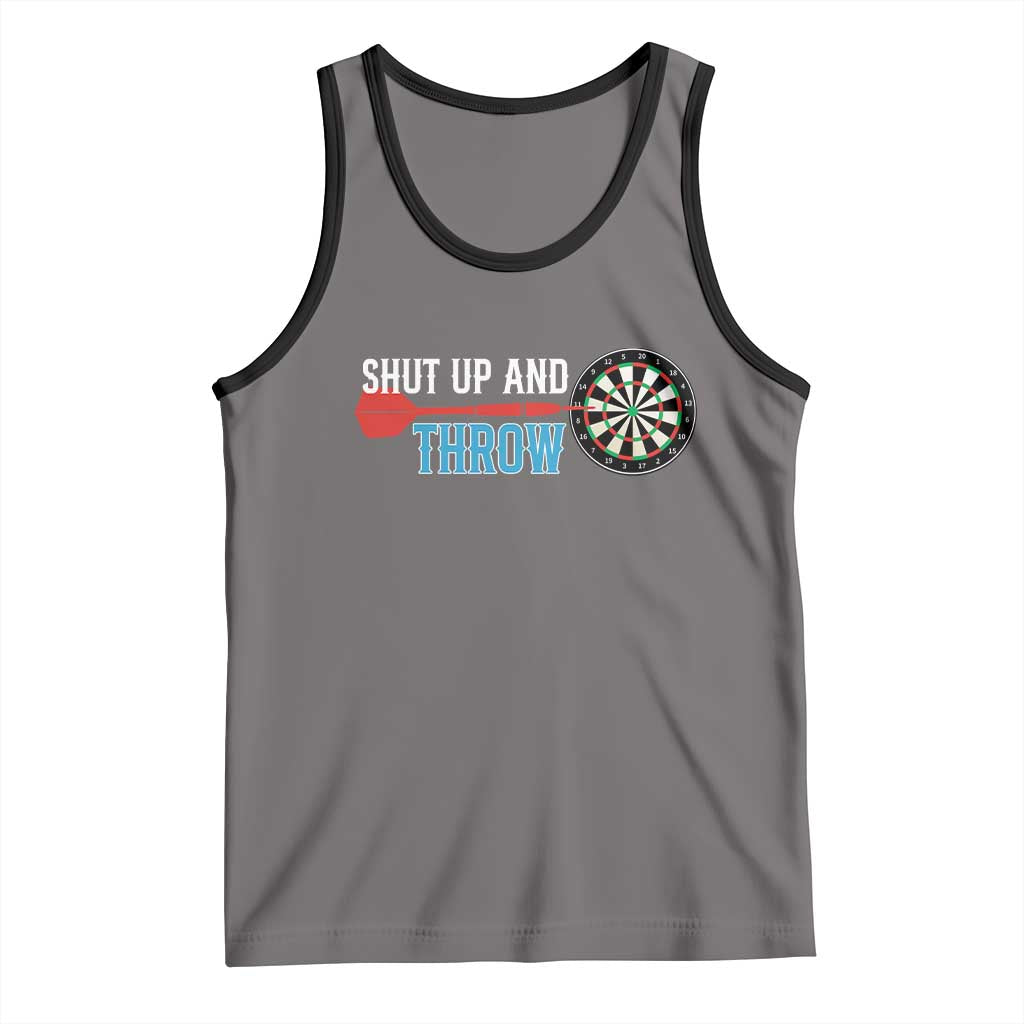 Shut Up And Throw Tank Top Funny Darts Player Gift TS12 Deep Heather Black Print Your Wear
