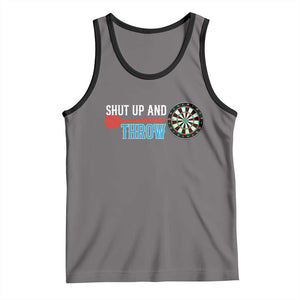 Shut Up And Throw Tank Top Funny Darts Player Gift TS12 Deep Heather Black Print Your Wear