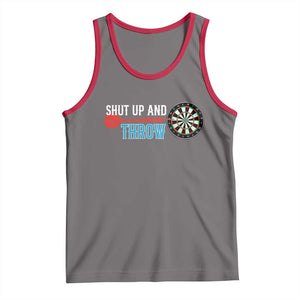 Shut Up And Throw Tank Top Funny Darts Player Gift TS12 Deep Heather Red Print Your Wear