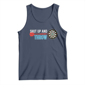 Shut Up And Throw Tank Top Funny Darts Player Gift TS12 Navy Print Your Wear