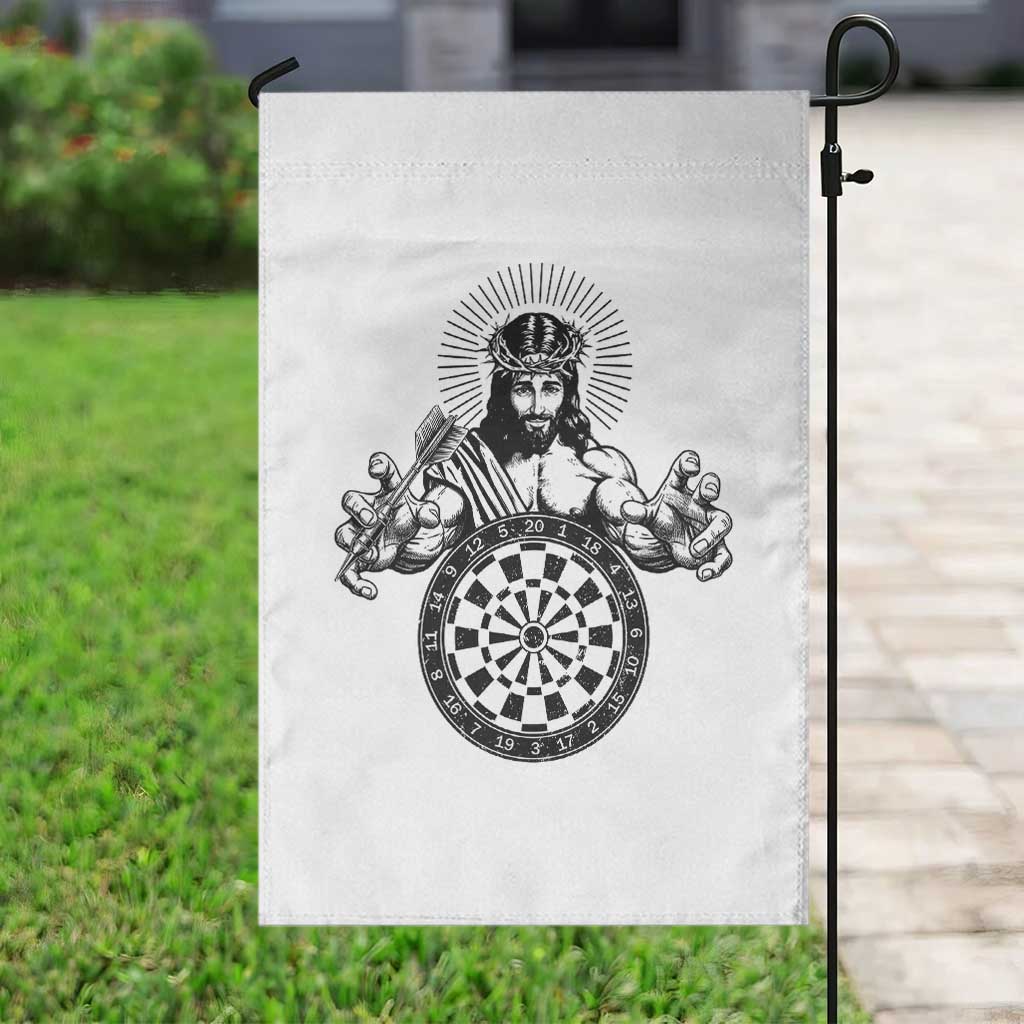 Funny Christian Dartist Gift Garden Flag Jesus Bullseye Shooter TS12 Print Your Wear