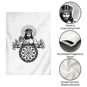 Funny Christian Dartist Gift Garden Flag Jesus Bullseye Shooter TS12 Print Your Wear