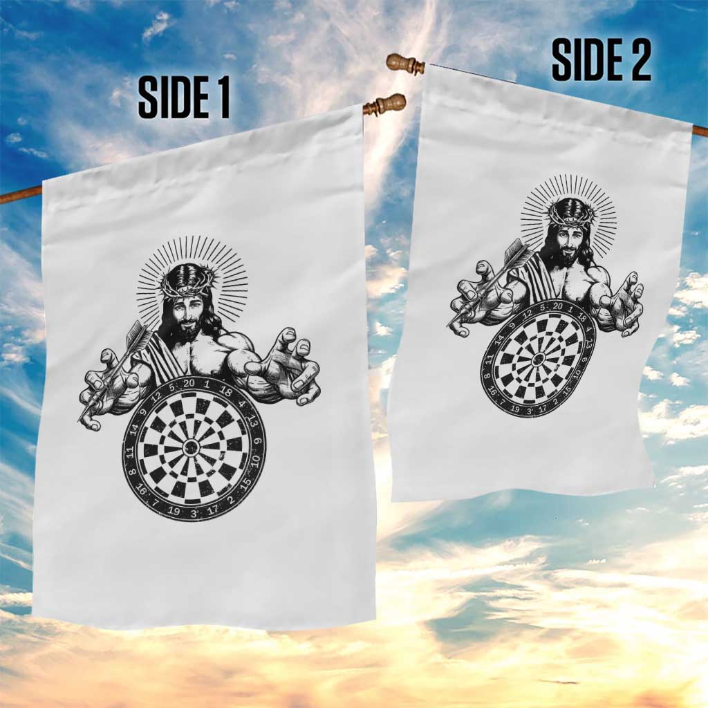 Funny Christian Dartist Gift Garden Flag Jesus Bullseye Shooter TS12 Print Your Wear
