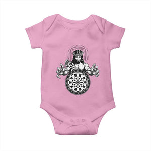 Funny Christian Dartist Gift Baby Onesie Jesus Bullseye Shooter TS12 Light Pink Print Your Wear