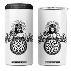 Funny Christian Dartist Gift 4 in 1 Can Cooler Tumbler Jesus Bullseye Shooter TS12 One Size: 16 oz White Print Your Wear