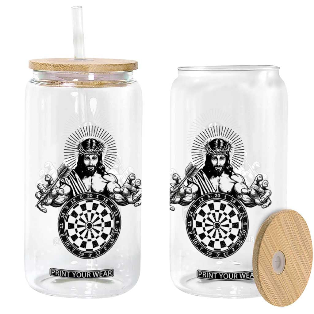 Funny Christian Dartist Gift Glass Can Jesus Bullseye Shooter TS12 Print Your Wear