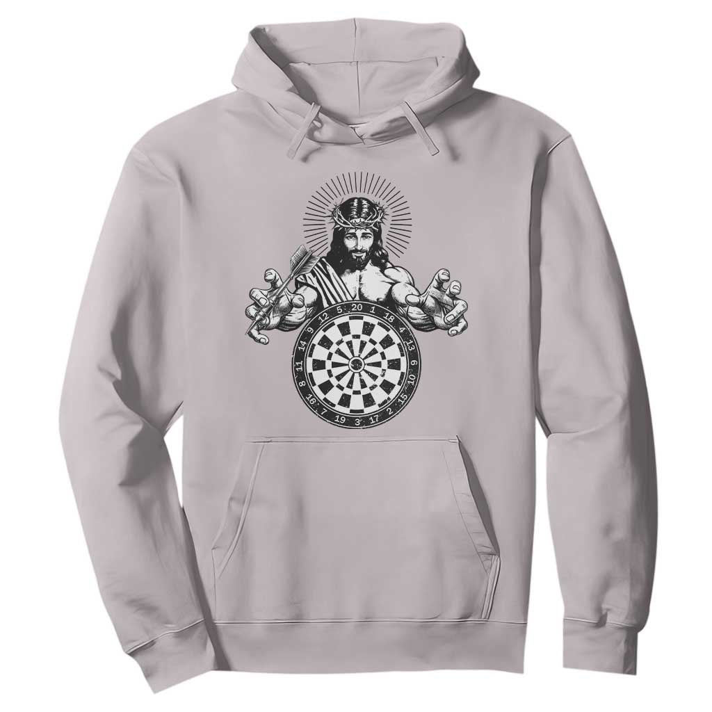 Funny Christian Dartist Gift Hoodie Jesus Bullseye Shooter TS12 Ice Gray Print Your Wear