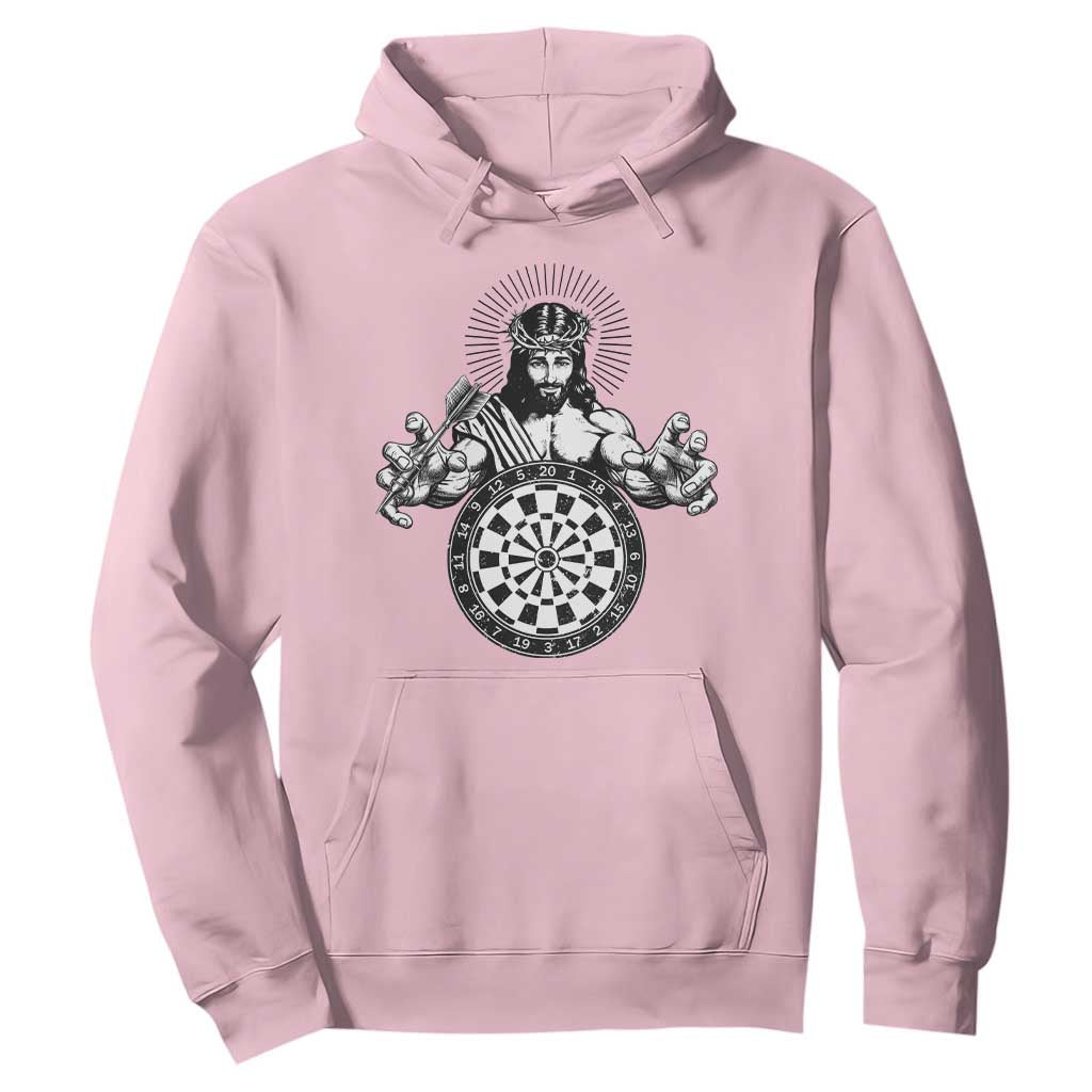 Funny Christian Dartist Gift Hoodie Jesus Bullseye Shooter TS12 Light Pink Print Your Wear