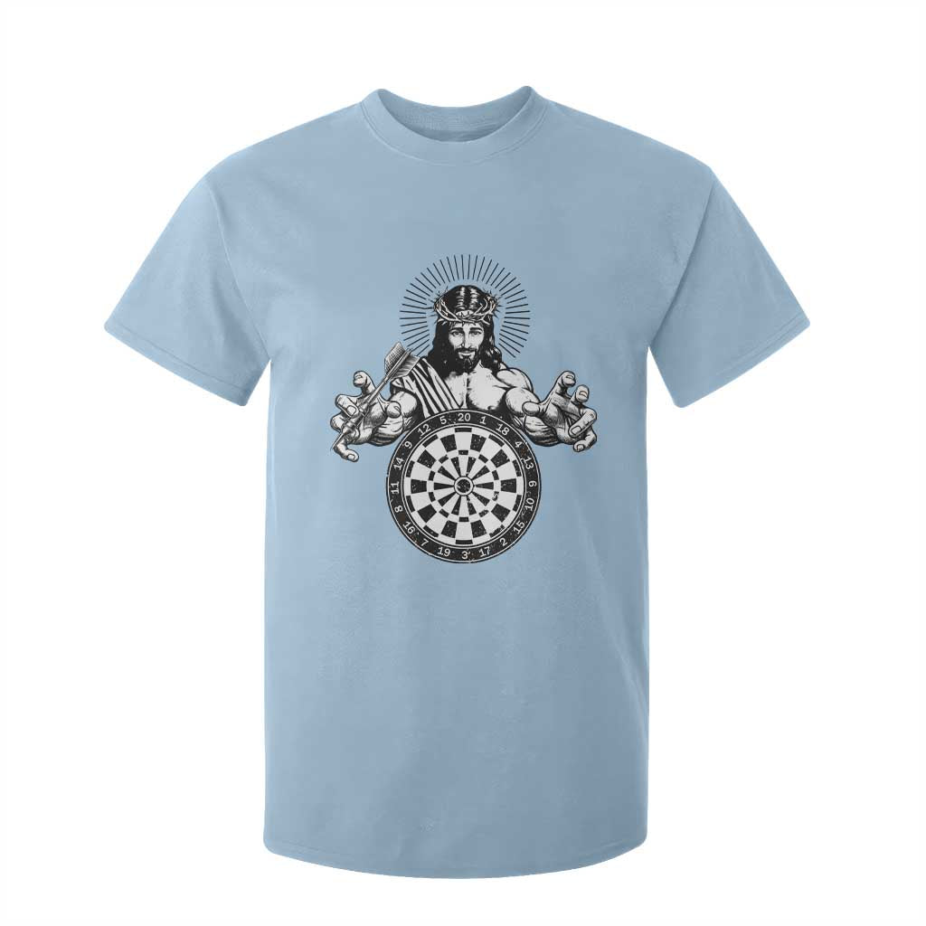Funny Christian Dartist Gift T Shirt For Kid Jesus Bullseye Shooter TS12 Light Blue Print Your Wear